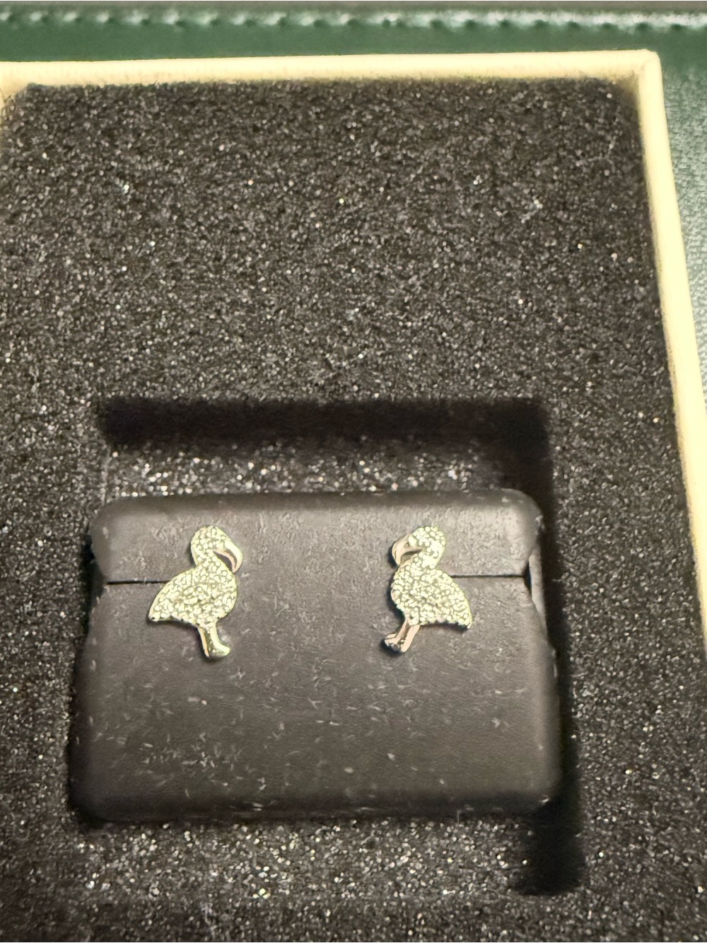 Moissanite flamingo small stud earrings In 925 silver